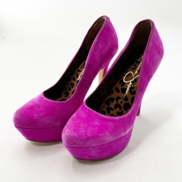 Jessica Simpson Purple Suede Platform Heels Women's Shoes Pumps Size 7 - Picture 1 of 4
